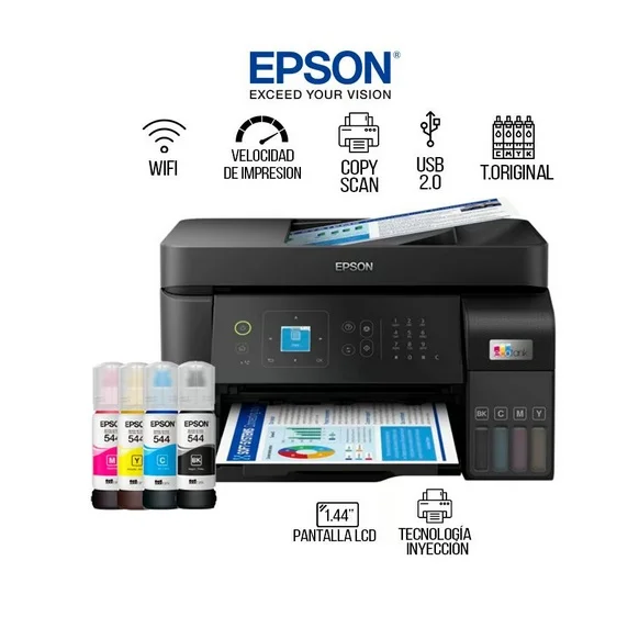 IMPRESORA MULTIFUNCIONAL EPSON ECOTANK L5590 SISTEMA DE TINTA CONTINUA WIFI DIRECT CALIDAD FOTOGRAFICA A COLORES BANDEJA ADF
