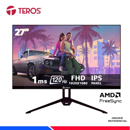 MONITOR TEROS TE-2713S, 27" PLANO, 120HZ, FHD IPS, HDMI, CON PARLANTE