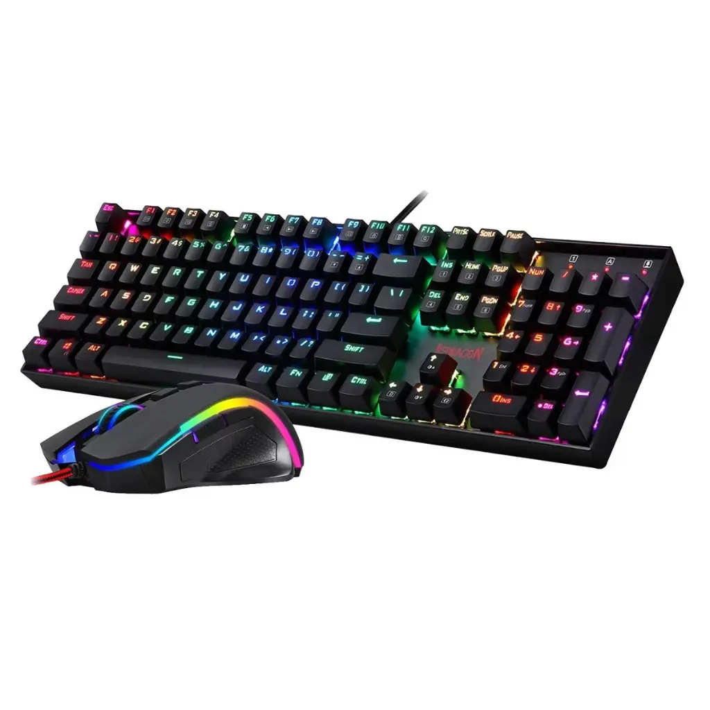 COMBO GAMER TECLADO+MOUSE REDRAGON K551RGB-BA NEGRO, TECLADO MITRA SWITCH AZUL+MOUSE GRIFFIN, 7200 DPI